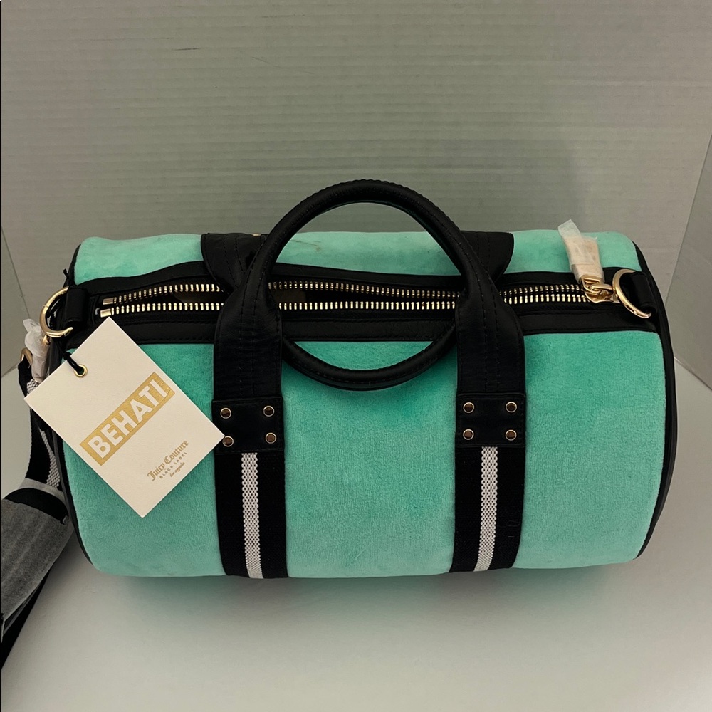 Behati X Juicy Couture Turquoise and Black Duffel Bag